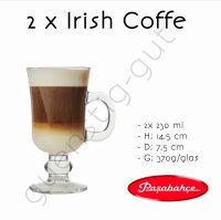 Pasabahce Irish 2er Set Coffeeglas Milchkaffeglas 230ml, 2-teilig (1 Set)